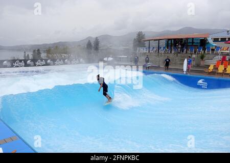 Lakeside Surf in Lake Chelan is the first facility in the United States to offer one of the largest stationary waves in the world. Built by the German Stock Photo