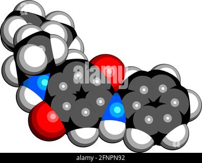 6PPD rubber additive molecule. Toxic to salmon. Skeletal formula Stock ...