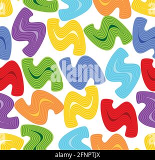 Seamless summer background with objects in rainbow colors on white area Stock Vector