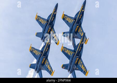 The Blue Angels Perform at The Great Florida Air Show 2021 Stock Photo