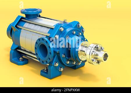 Horizontal Multistage Centrifugal Pump, 3D Rendering Isolated On White Background Stock Photo ...