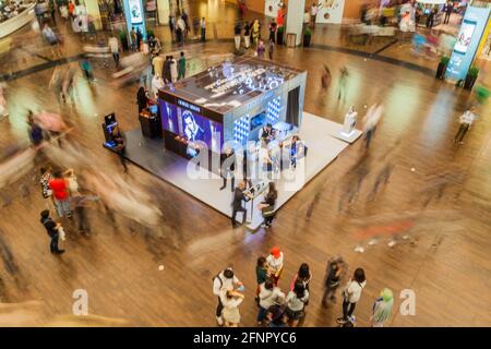 DUBAI, UAE - MARCH 10, 2017: Interior of the Dubai Mall, one of the largest malls in the world. Stock Photo