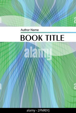 Modern trendy book or brochure template with waves in green and blue Stock Vector