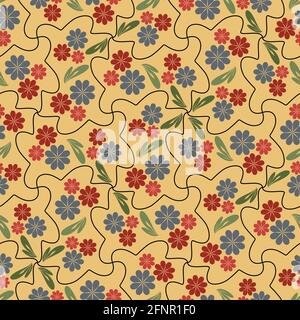 Seamless vintage background with small flowers in nostalgic soft colors Stock Vector