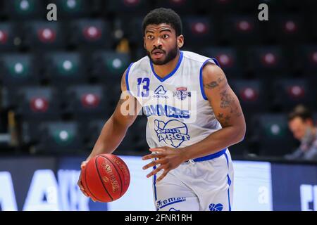 ZWOLLE, NETHERLANDS - MAY 18: Kayel Locke of Landstede Hammers Zwolle during the DBL semi final play offs match between Landstede Hammers and ZZ Leiden at Landstede sportcentrum on May 18, 2021 in Zwolle, Netherlands (Photo by Albert ten Hove/Orange Pictures) Stock Photo