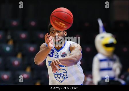 ZWOLLE, NETHERLANDS - MAY 18: Kayel Locke of Landstede Hammers Zwolle during the DBL semi final play offs match between Landstede Hammers and ZZ Leiden at Landstede sportcentrum on May 18, 2021 in Zwolle, Netherlands (Photo by Albert ten Hove/Orange Pictures) Stock Photo