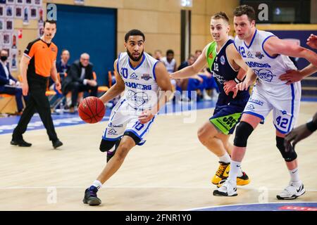 ZWOLLE, NETHERLANDS - MAY 18: Yaslin Joseph of Landstede Hammers Zwolle during the DBL semi final play offs match between Landstede Hammers and ZZ Leiden at Landstede sportcentrum on May 18, 2021 in Zwolle, Netherlands (Photo by Albert ten Hove/Orange Pictures) Stock Photo