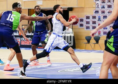 ZWOLLE, NETHERLANDS - MAY 18: Yaslin Joseph of Landstede Hammers Zwolle during the DBL semi final play offs match between Landstede Hammers and ZZ Leiden at Landstede sportcentrum on May 18, 2021 in Zwolle, Netherlands (Photo by Albert ten Hove/Orange Pictures) Stock Photo