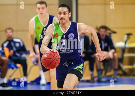 ZWOLLE, NETHERLANDS - MAY 18: Worty de Jong of ZZ Leiden during the DBL semi final play offs match between Landstede Hammers and ZZ Leiden at Landstede sportcentrum on May 18, 2021 in Zwolle, Netherlands (Photo by Albert ten Hove/Orange Pictures) Stock Photo