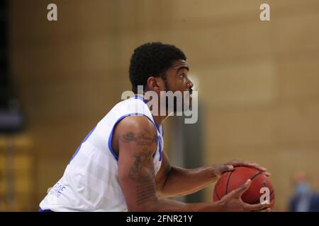 ZWOLLE, NETHERLANDS - MAY 18: Kayel Locke of Landstede Hammers Zwolle during the DBL semi final play offs match between Landstede Hammers and ZZ Leiden at Landstede sportcentrum on May 18, 2021 in Zwolle, Netherlands (Photo by Albert ten Hove/Orange Pictures) Stock Photo