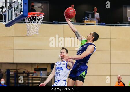 ZWOLLE, NETHERLANDS - MAY 18: Worty de Jong of ZZ Leiden during the DBL semi final play offs match between Landstede Hammers and ZZ Leiden at Landstede sportcentrum on May 18, 2021 in Zwolle, Netherlands (Photo by Albert ten Hove/Orange Pictures) Stock Photo