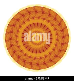Gold symmetric geometric circle mandala for harmony obtaining Stock Vector