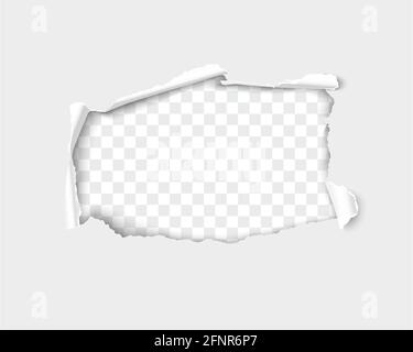 Torn paper. Paper hole frame for you image or text. Realistic vector illustration of paper Stock Vector