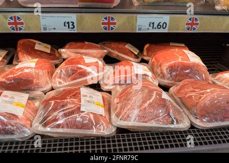 british lamb shoulder on sale at supermarket, Morrison, London Stock Photo
