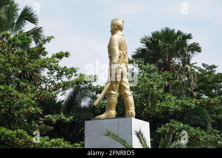 Monument of Mayor Bismo on Kediri town square Stock Photo