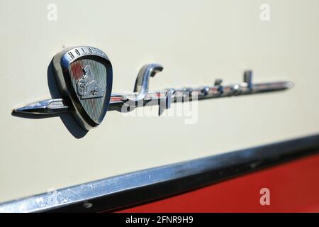 East Kurrajong, NSW, Australia - 16 May 2021. Close up of a badge on a vintage Holden Special FC manufactured in Australia between 1958 and 1960. Stock Photo