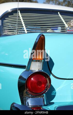 Close up view of a vintage Holden Special EK model tail light. The EK was manufactured in Australia between 1961 and 1962. Stock Photo