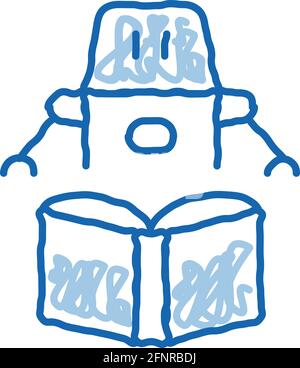 Programming Robot doodle icon hand drawn illustration Stock Vector ...