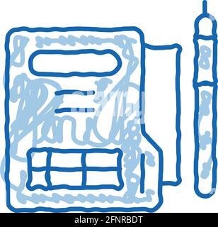 document policy doodle icon hand drawn illustration Stock Vector