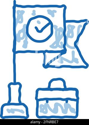 quality policy doodle icon hand drawn illustration Stock Vector