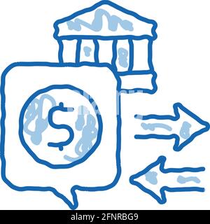 fiscal policy doodle icon hand drawn illustration Stock Vector
