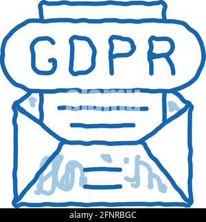 confidentiality policy doodle icon hand drawn illustration Stock Vector