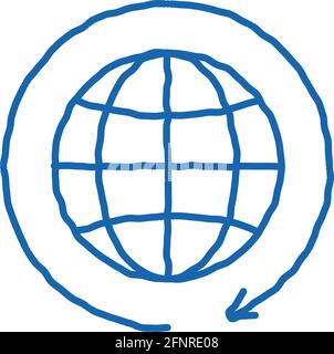 earth temperature doodle icon hand drawn illustration Stock Vector ...