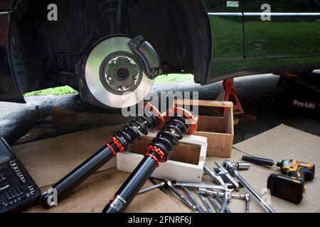 Car suspension repair - USA Stock Photo