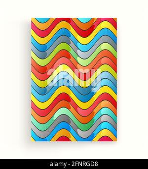 Striped abstraction. Wavy pattern with optical illusion. Background with waves texture. Horizontal curvy lines. 3d vector illustration. Stock Vector
