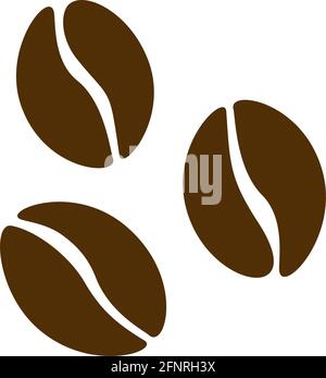 SILHOUETTE COFFEE BEANS, COFFEA ARABICA Stock Vector