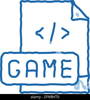 game development binary code doodle icon hand drawn illustration Stock ...