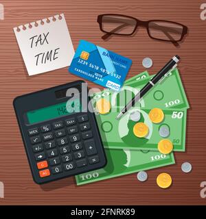 Vector tax time concept design element, flat style. Stock Vector