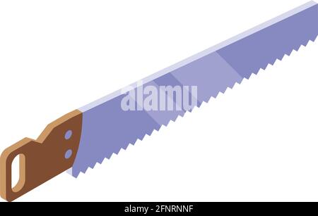 Wood saw icon. Isometric of Wood saw vector icon for web design isolated on white background Stock Vector