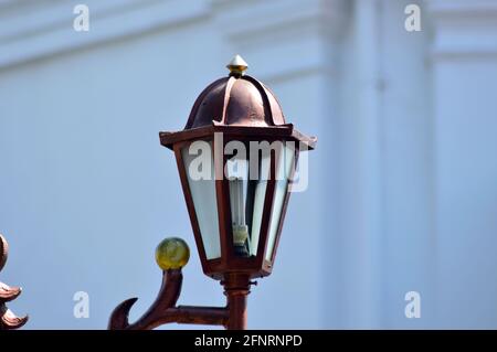 unique shaped lamp in a garden photo Stock Photo