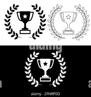 Best Champions Cup Trophy Vector Design Champion Cup Winner Trophy Award  With Laurel Wreath Stock Illustration - Download Image Now - iStock