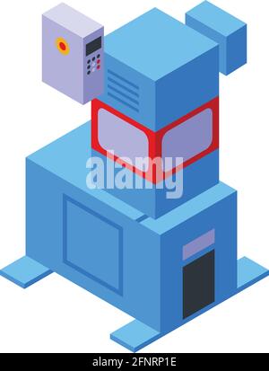 Press machine conveyor icon. Isometric of Press machine conveyor vector icon for web design isolated on white background Stock Vector