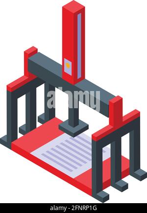 Press machine technology icon. Isometric of Press machine technology vector icon for web design isolated on white background Stock Vector