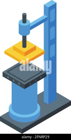 Factory press machine icon. Isometric of Factory press machine vector icon for web design isolated on white background Stock Vector
