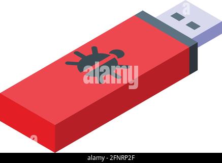 Malware stick icon. Isometric of Malware stick vector icon for web design isolated on white background Stock Vector