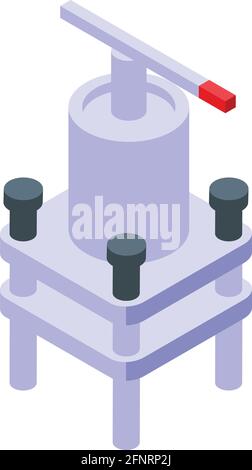 Industry press machine icon. Isometric of Industry press machine vector icon for web design isolated on white background Stock Vector