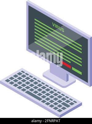 Malware computer icon. Isometric of Malware computer vector icon for web design isolated on white background Stock Vector