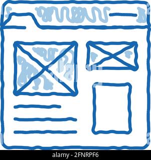 front end html code doodle icon hand drawn illustration Stock Vector ...
