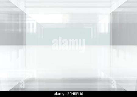 Abstract blank white interior background with hexagonal pattern, 3d ...