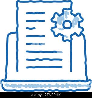front end technical tasks doodle icon hand drawn illustration Stock Vector