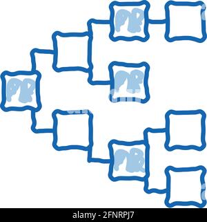 front end hierarchy doodle icon hand drawn illustration Stock Vector