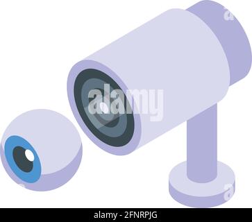 Camera password protection icon. Isometric of Camera password protection vector icon for web design isolated on white background Stock Vector
