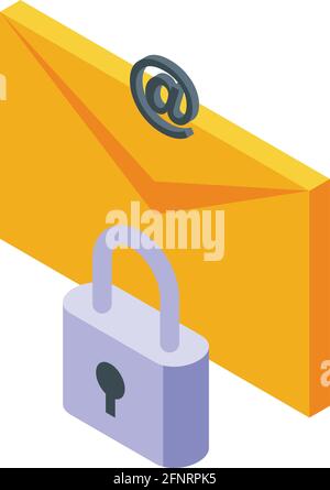 Mail password protection icon. Isometric of Mail password protection vector icon for web design isolated on white background Stock Vector