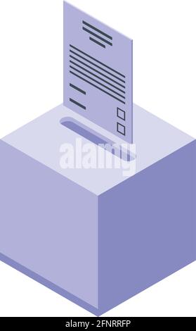 Democracy ballot box icon. Isometric of Democracy ballot box vector icon for web design isolated on white background Stock Vector
