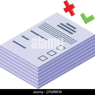 Democracy ballot papers icon. Isometric of Democracy ballot papers vector icon for web design isolated on white background Stock Vector