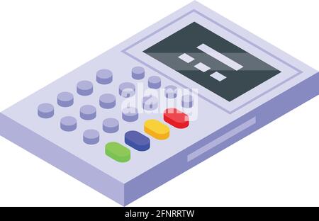 Electronic patient card calculator icon. Isometric of Electronic patient card calculator vector icon for web design isolated on white background Stock Vector